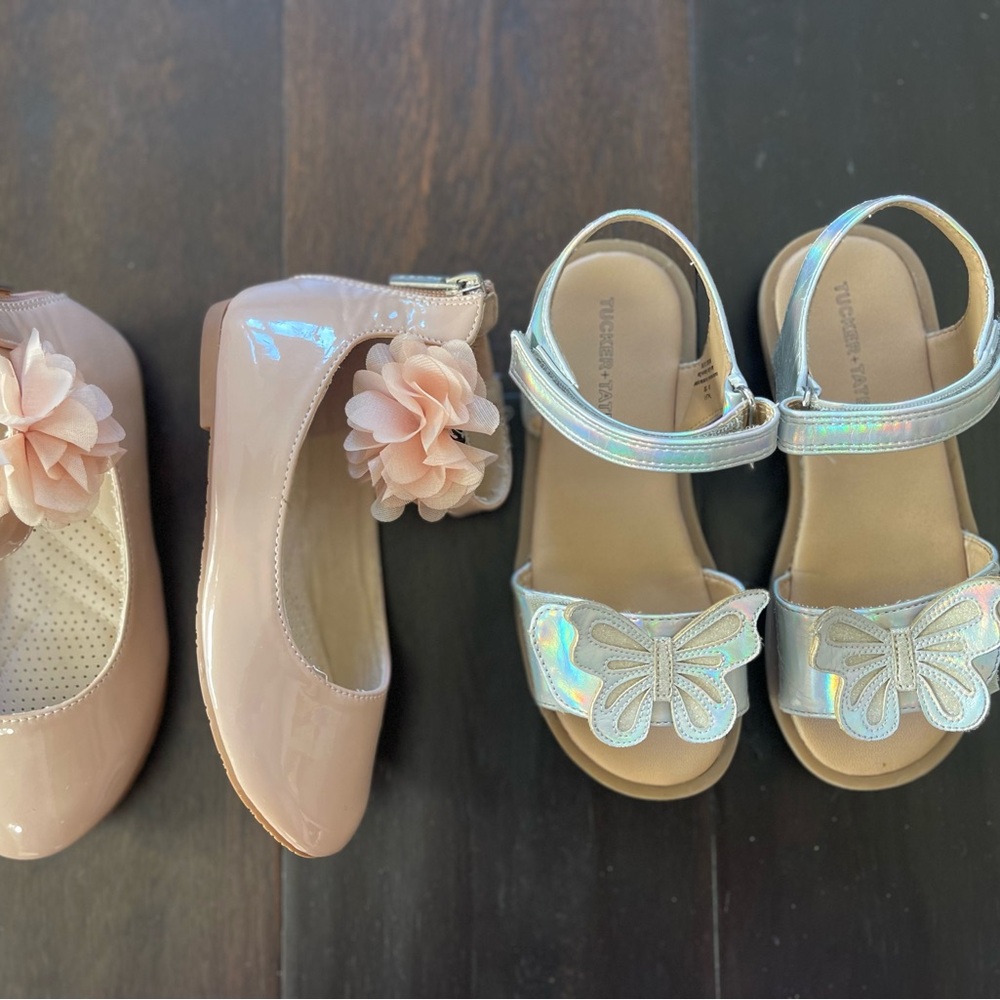 Tahari Pink Ballet Flats and Nordstrom Silver Sandals for Kids